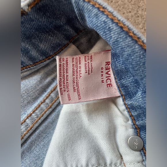 Revice Denim Button Fly High Rise Shorts - Picture 11 of 11